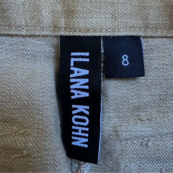 Ilana Kohn Pants Size 8 Extra High Rise Barrel Leg Cotton USA Made Tan Brown - Picture 6 of 10